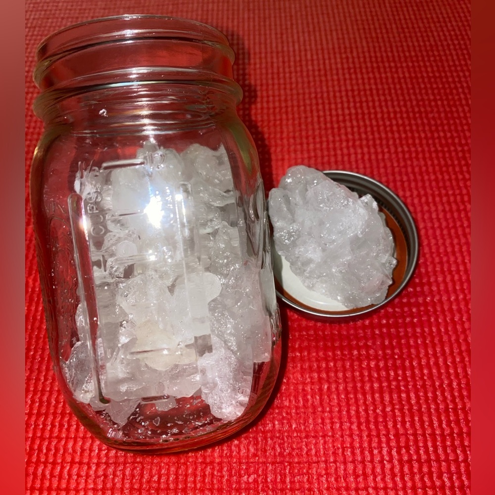 Alum Stone (10oz) Includes clear glass jar w/metal lid.